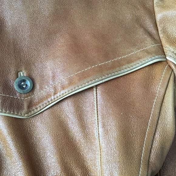 Unique Bebe genuine leather jacket cognac size extra small - Picture 10 of 11